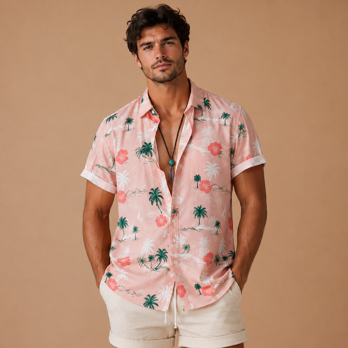 Camisa Masculina Havaiana Riviera Bloom