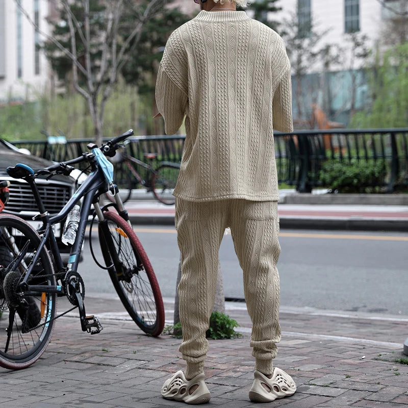 Conjunto em Tricô masculino - Calça + Camisa Oversized