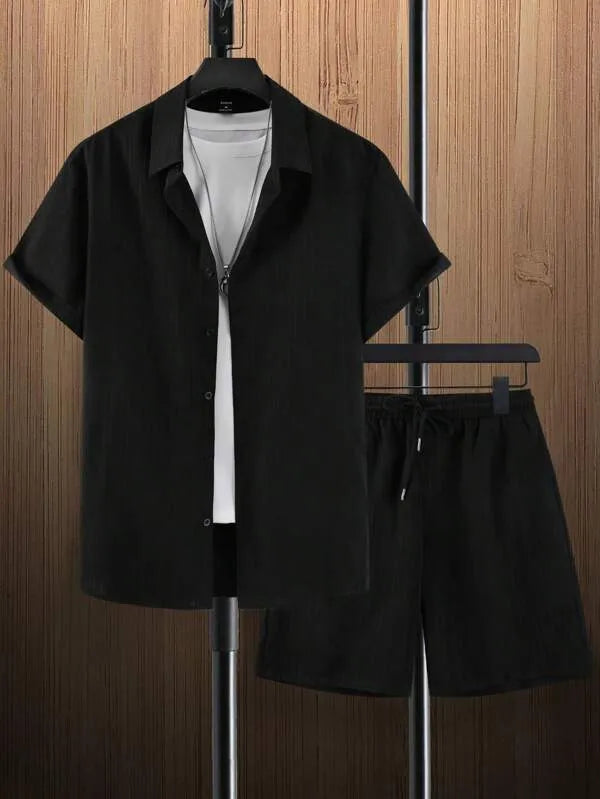 Conjunto em Linho - Camisa + Short Monocromático Classic