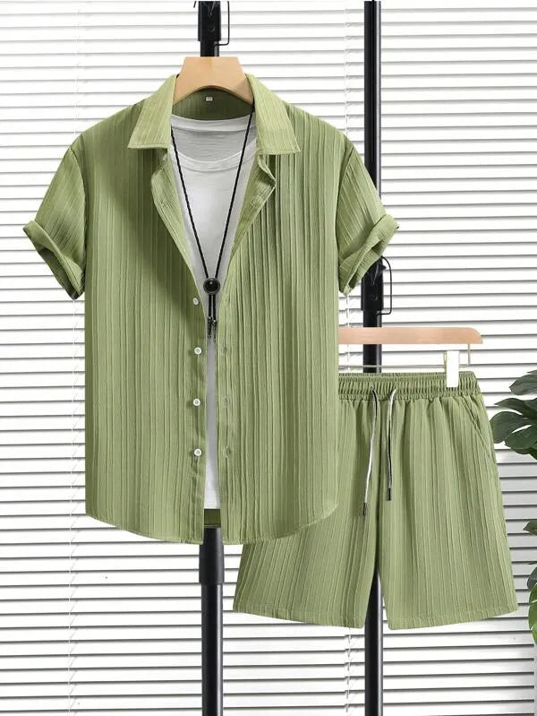 Conjunto em Linho - Camisa + Short Monocromático Classic