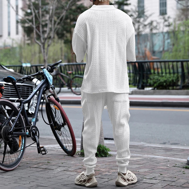 Conjunto em Tricô masculino - Calça + Camisa Oversized
