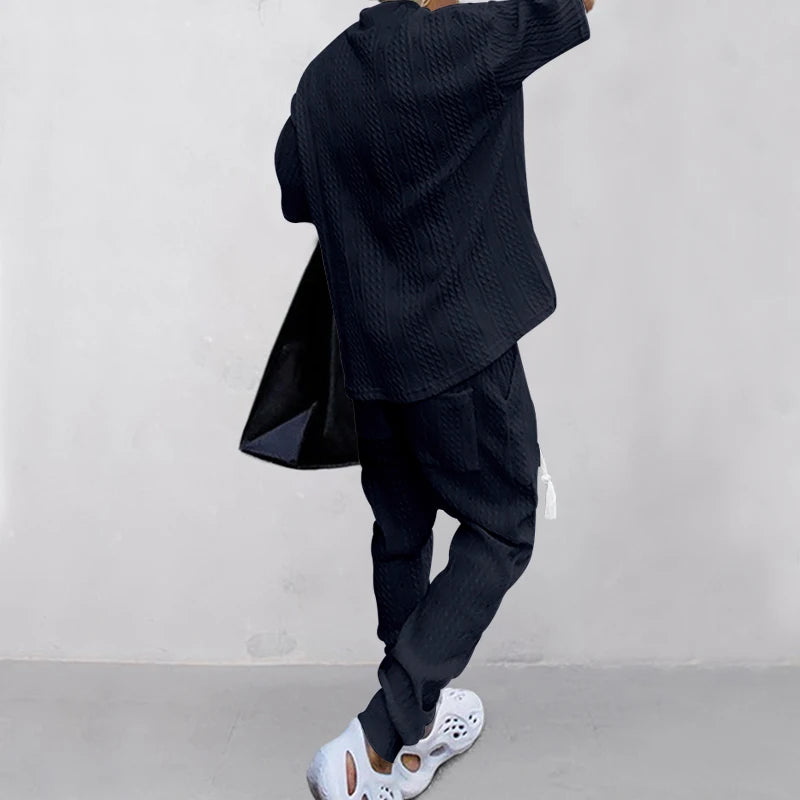Conjunto em Tricô masculino - Calça + Camisa Oversized