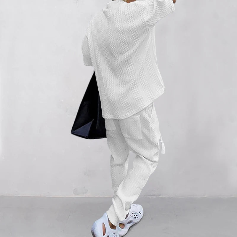 Conjunto em Tricô masculino - Calça + Camisa Oversized