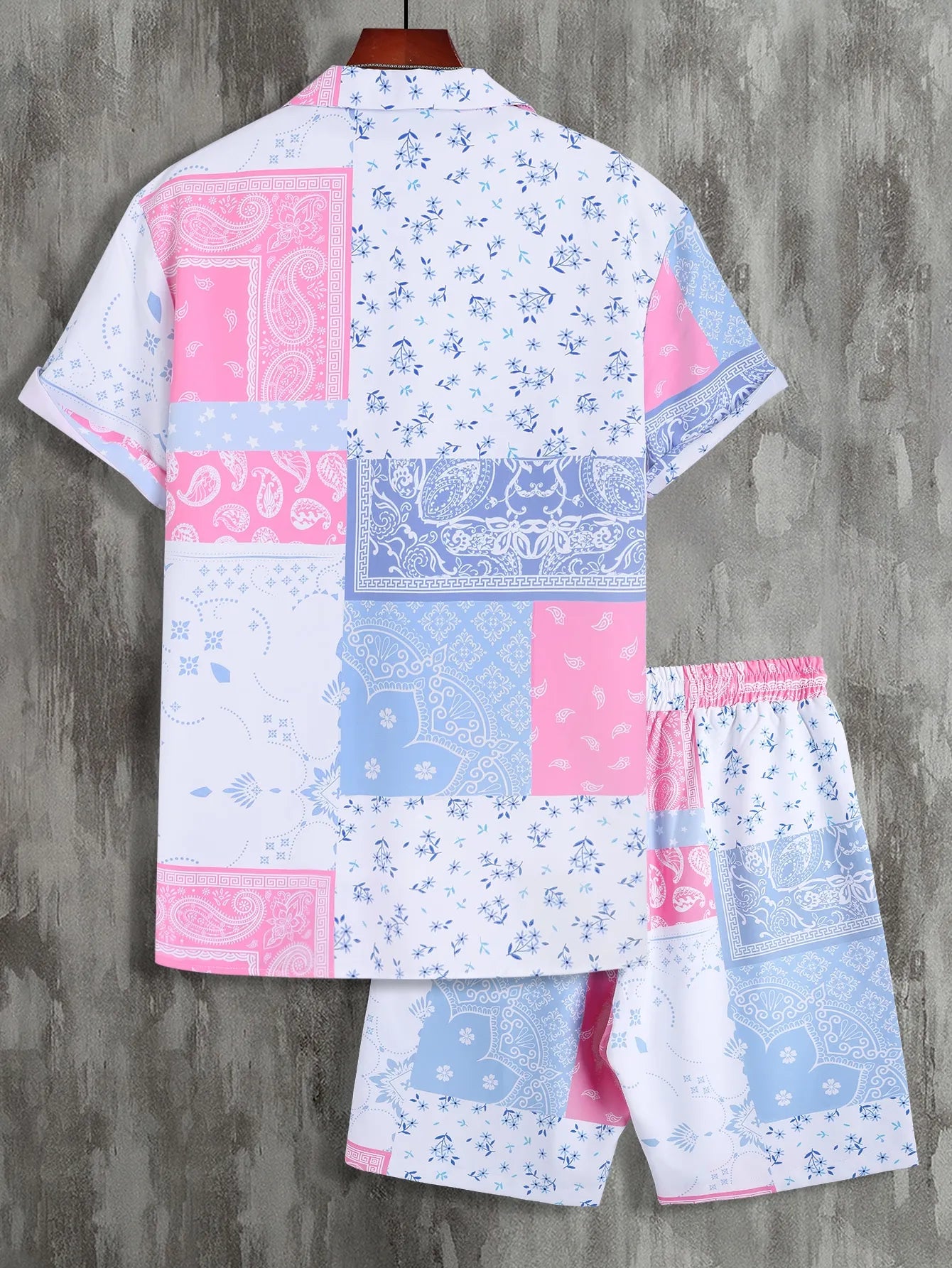 Conjunto Camisa + Short Pink Geometric