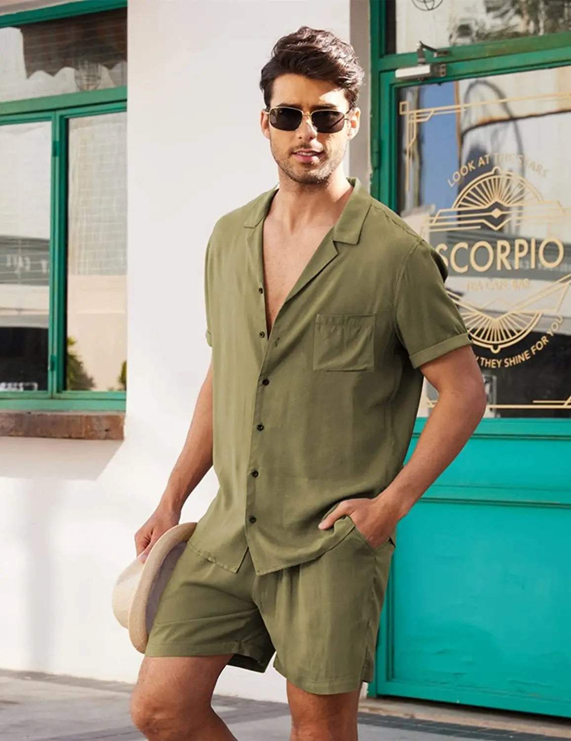 Conjunto masculino em Linho - Camisa + Short Venus