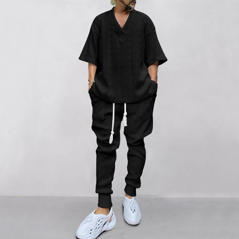Conjunto em Tricô masculino - Calça + Camisa Oversized