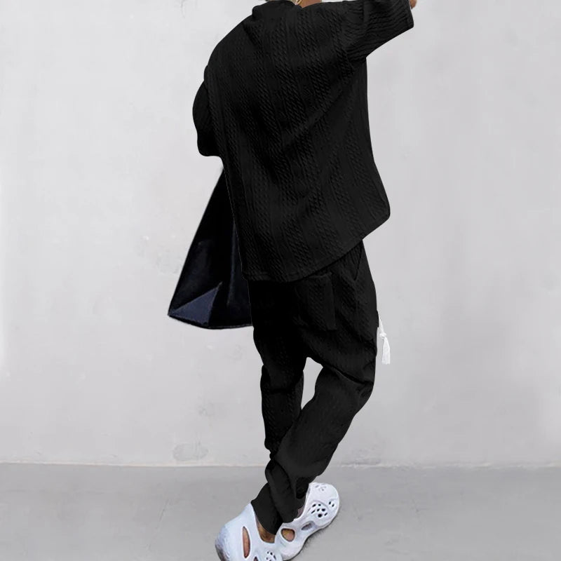 Conjunto em Tricô masculino - Calça + Camisa Oversized