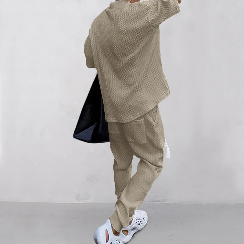 Conjunto em Tricô masculino - Calça + Camisa Oversized