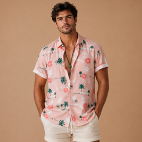 Camisa Masculina Havaiana Riviera Bloom