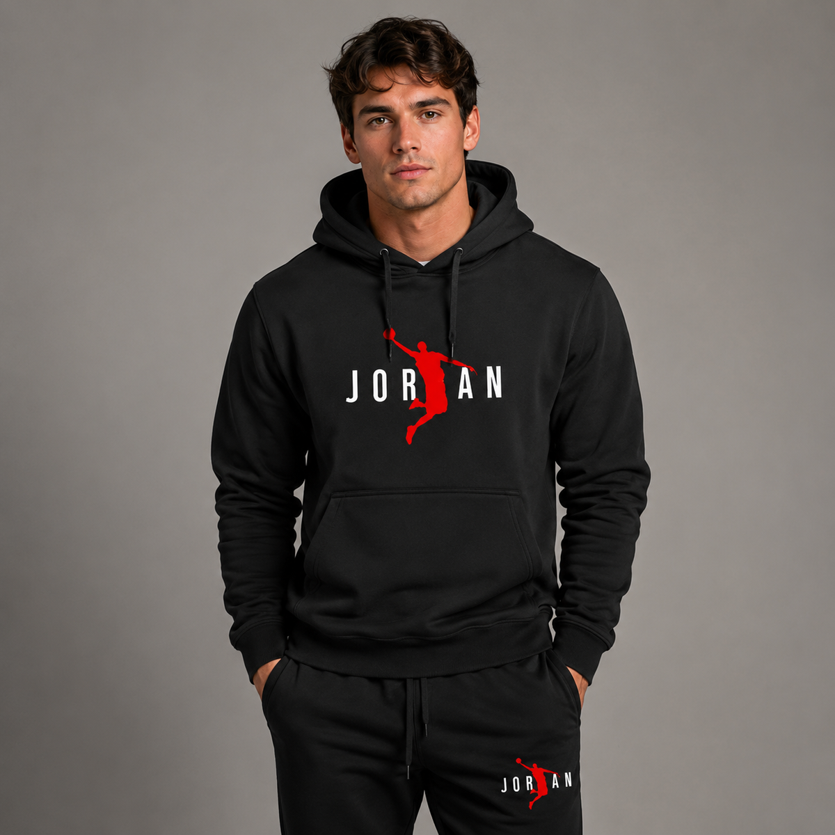 Conjunto Moletom Jordan Noir