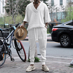 Conjunto em Tricô masculino - Calça + Camisa Oversized