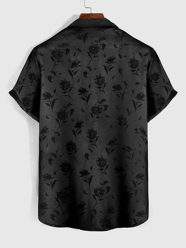 Camisa Havaiana Black Flower