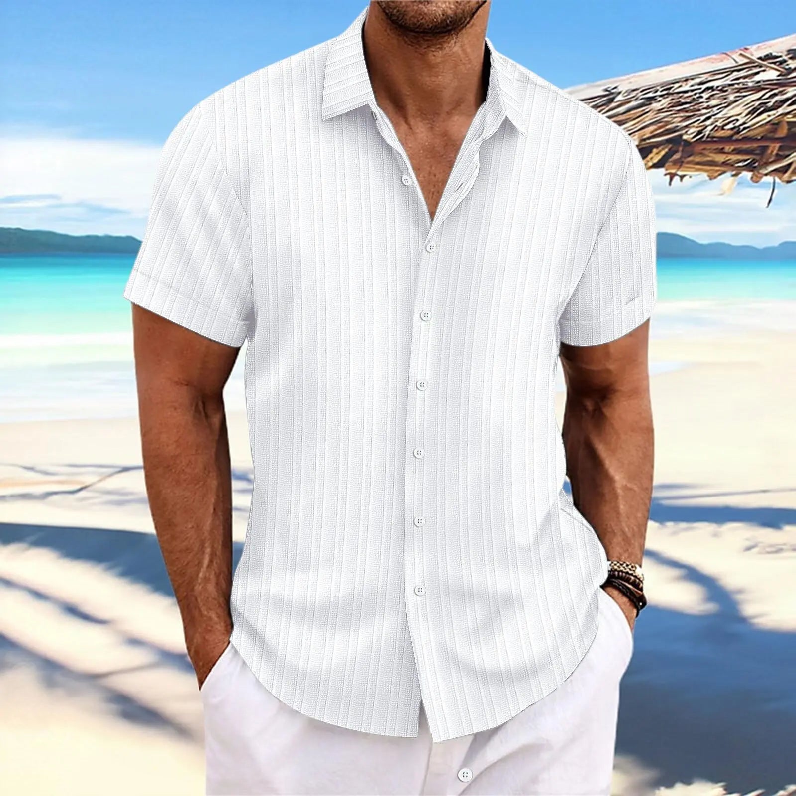 Camisa em Linho Turn Down