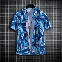 Camisa Masculina Havaiana Blue Mirage
