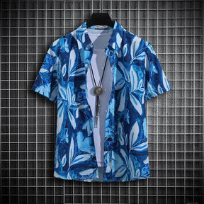 Camisa Masculina Havaiana Blue Mirage