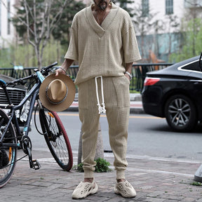 Conjunto em Tricô masculino - Calça + Camisa Oversized