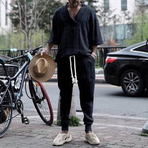 Conjunto em Tricô masculino - Calça + Camisa Oversized