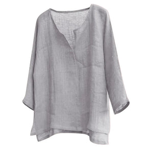Camisa de Linho manga solta Gola V