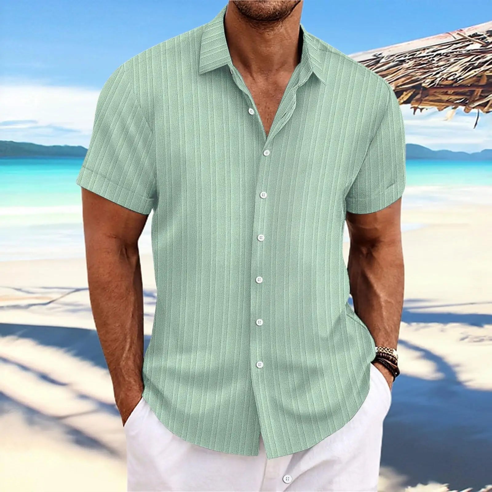 Camisa em Linho Turn Down