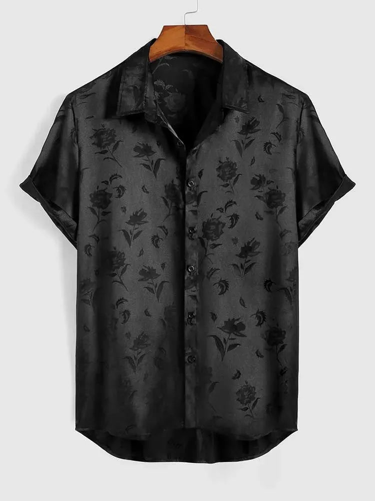 Camisa Havaiana Black Flower