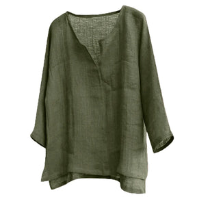 Camisa de Linho manga solta Gola V
