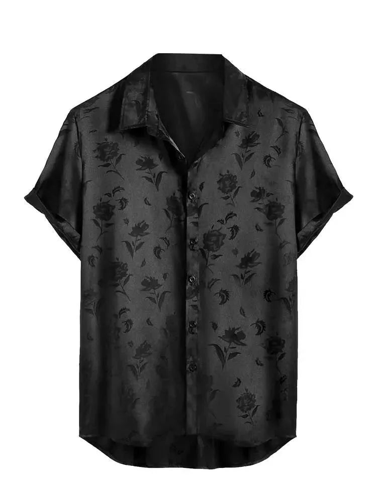 Camisa Havaiana Black Flower