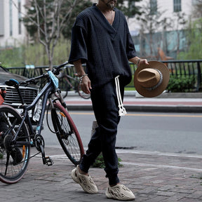 Conjunto em Tricô masculino - Calça + Camisa Oversized