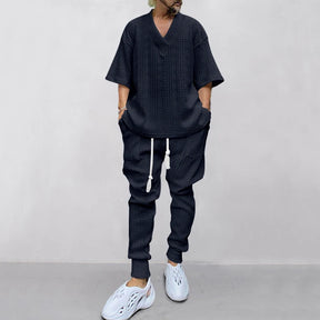 Conjunto em Tricô masculino - Calça + Camisa Oversized