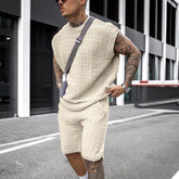 Conjunto Masculino em Tricô - Camisa Regata + Short
