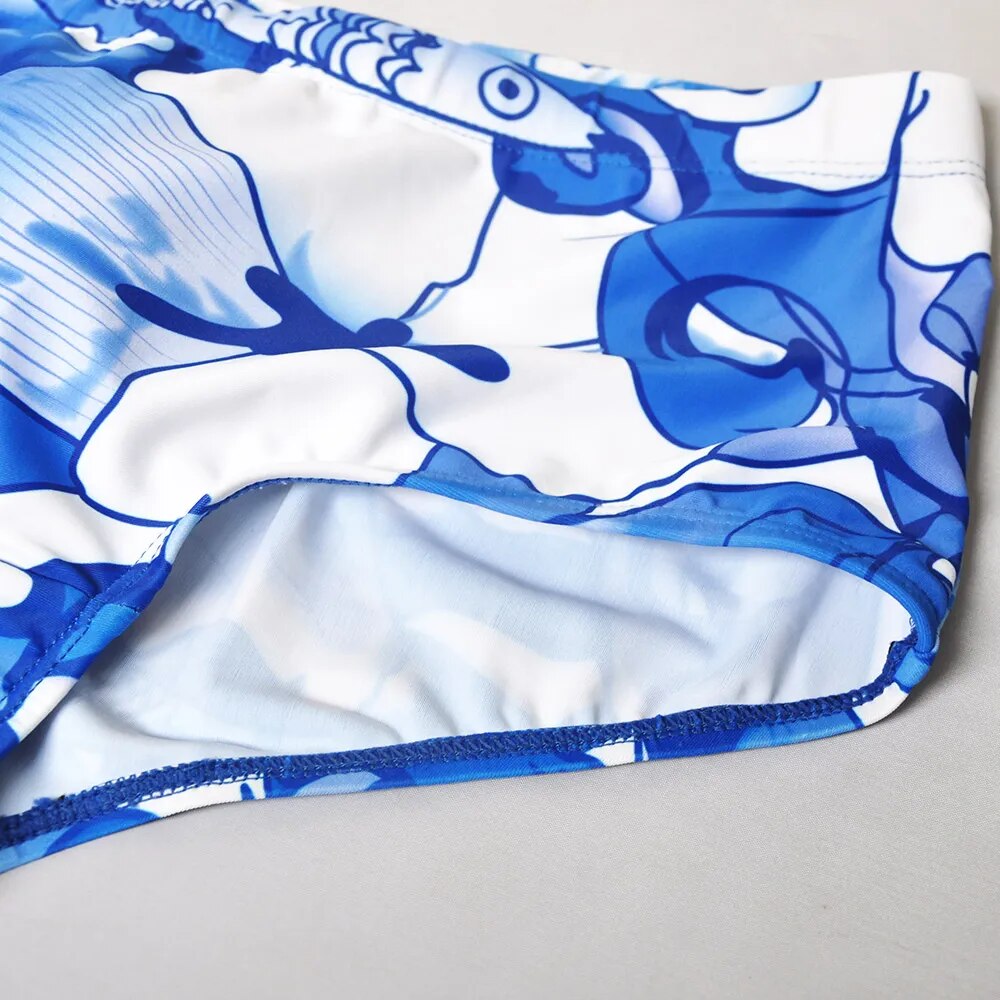 Sunga Blue Flower 3D