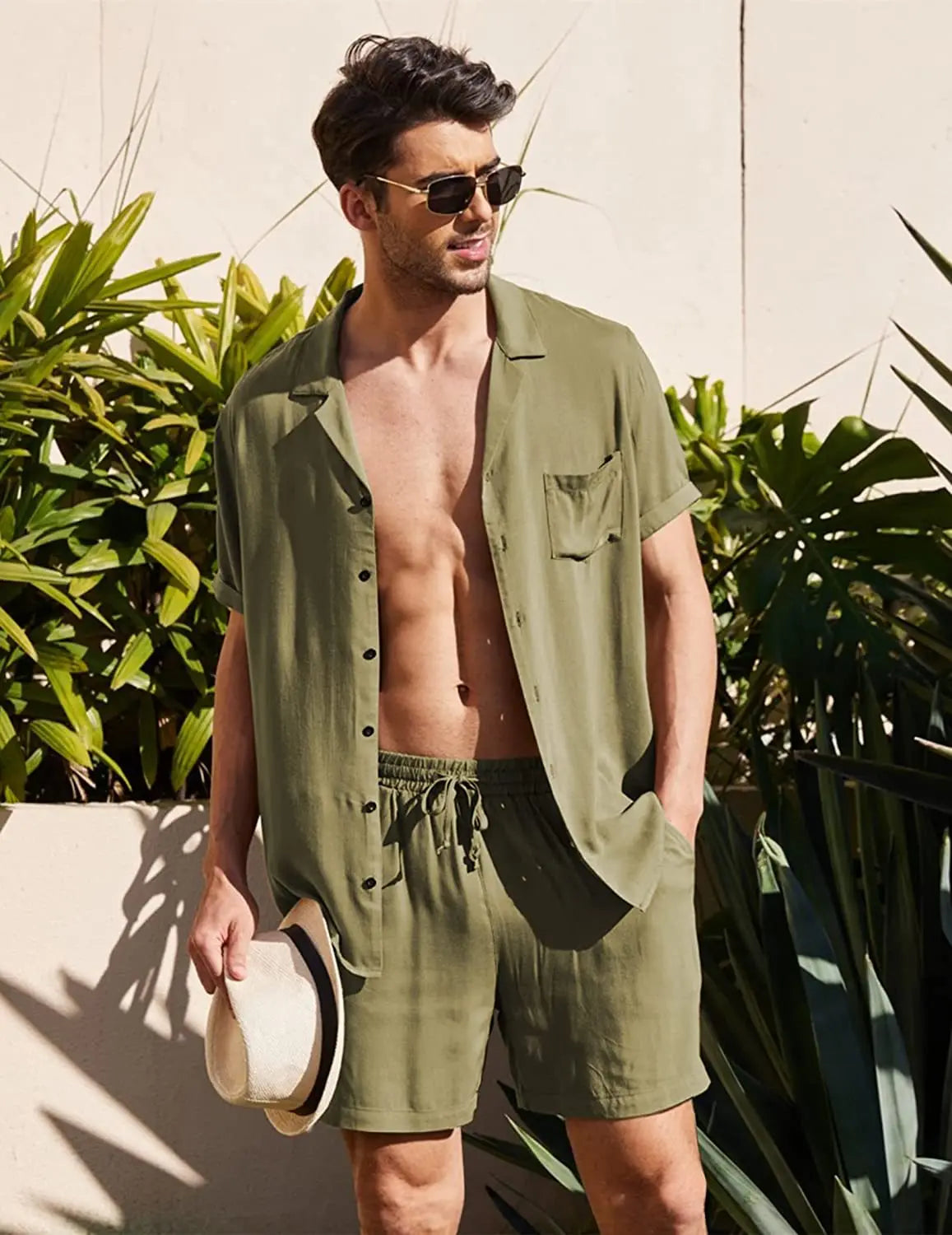 Conjunto masculino em Linho - Camisa + Short Venus