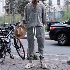 Conjunto em Tricô masculino - Calça + Camisa Oversized