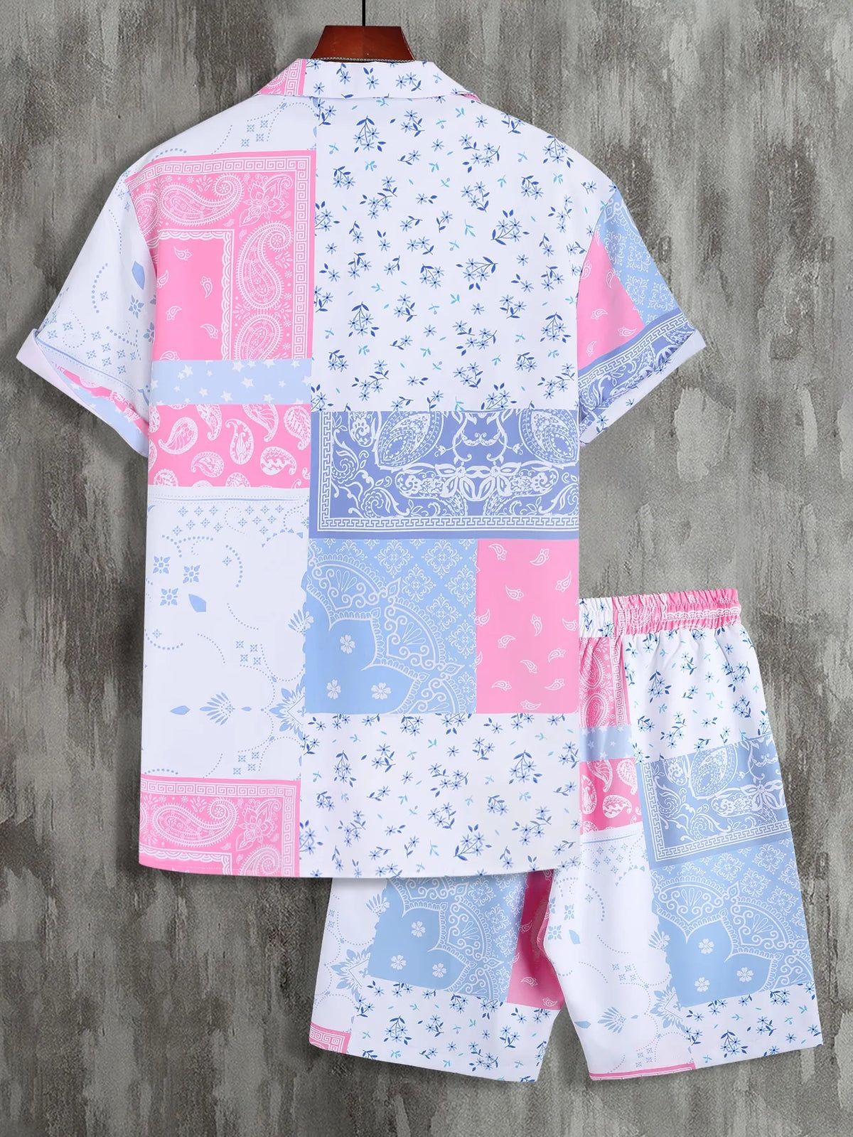 Conjunto Camisa + Short Pink Geometric