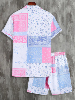 Conjunto Camisa + Short Pink Geometric