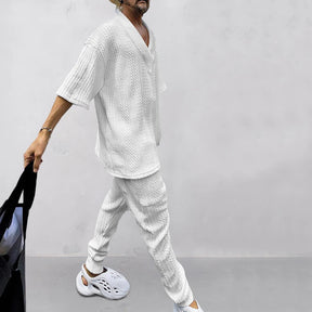 Conjunto em Tricô masculino - Calça + Camisa Oversized