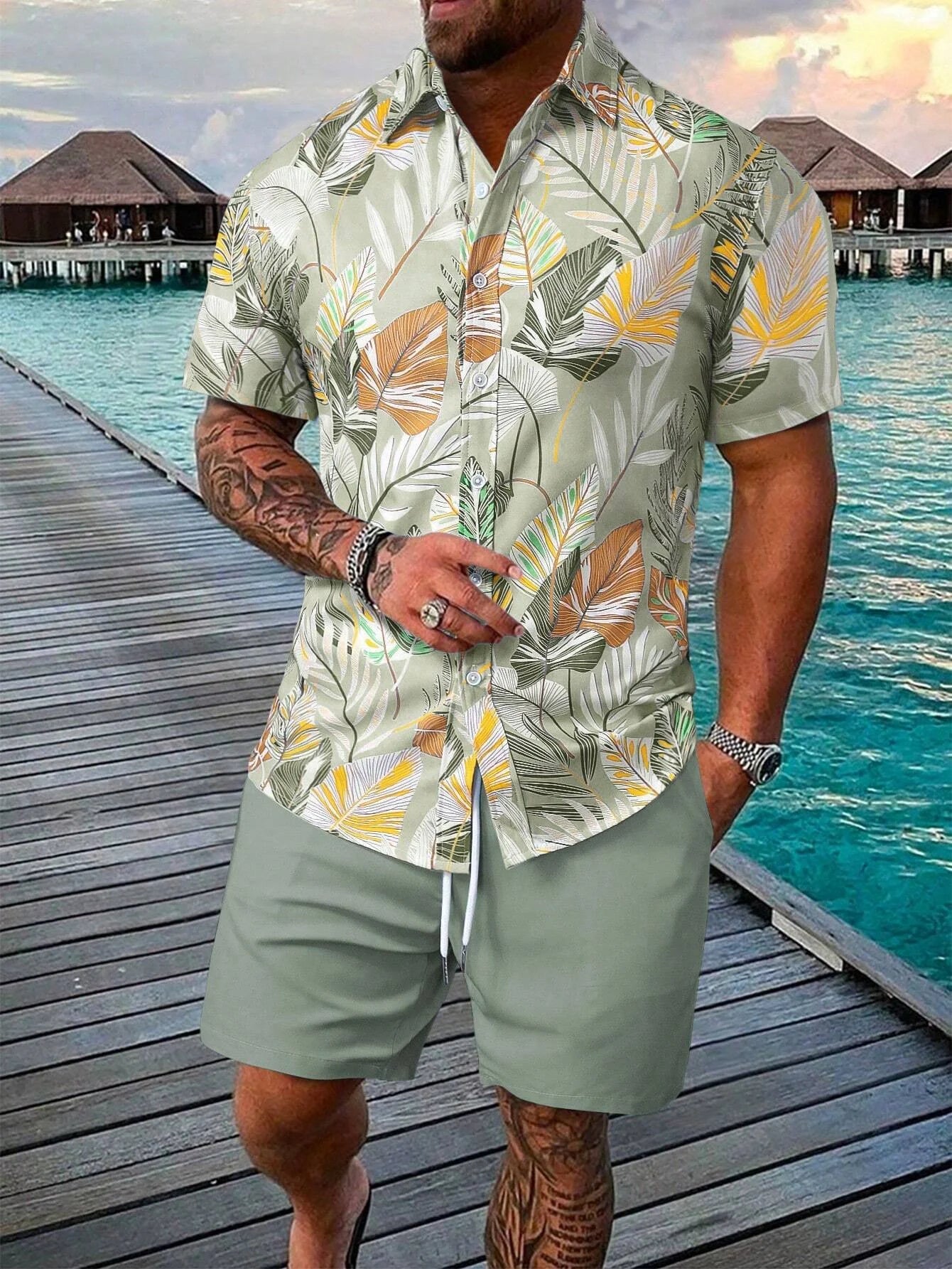 Camisa Masculina Havaiana Soleil Riviera