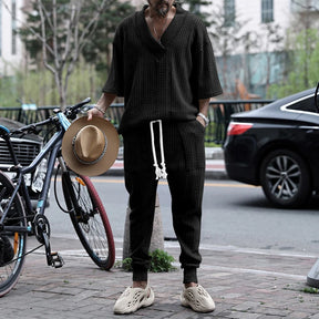 Conjunto em Tricô masculino - Calça + Camisa Oversized