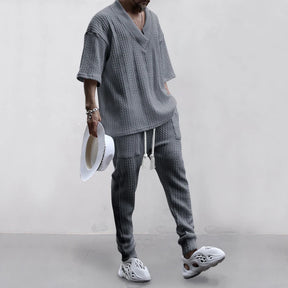 Conjunto em Tricô masculino - Calça + Camisa Oversized