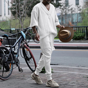 Conjunto em Tricô masculino - Calça + Camisa Oversized